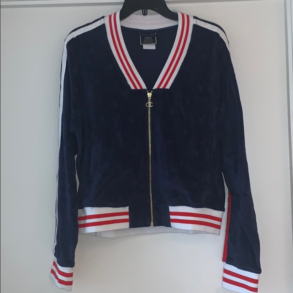 Champion Terry Cloth Warm Up Zip Up Jacket - Picture 2 of 9